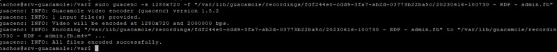 Apache Guacamole - Convertir enregistrement en M4V
