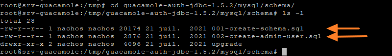 Apache Guacamole - Import fichiers SQL